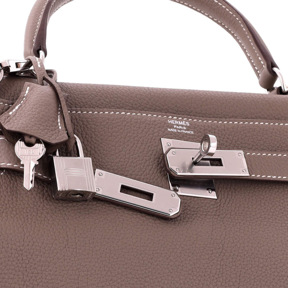 Hermes Kelly 28 Grey Togo with Palladium Hardware - Picture 7 of 8